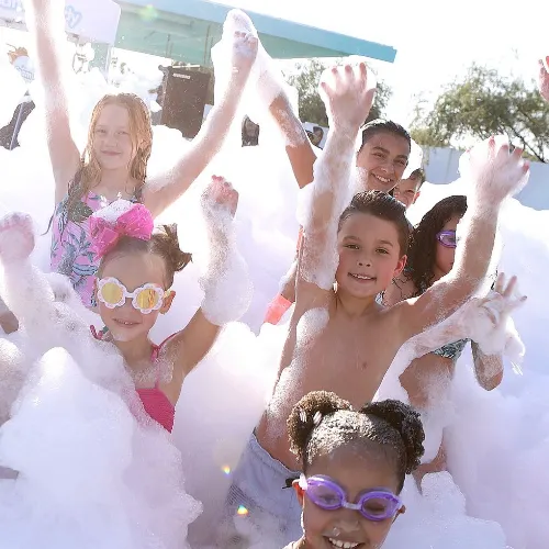 Kids Raising Hands In Foam